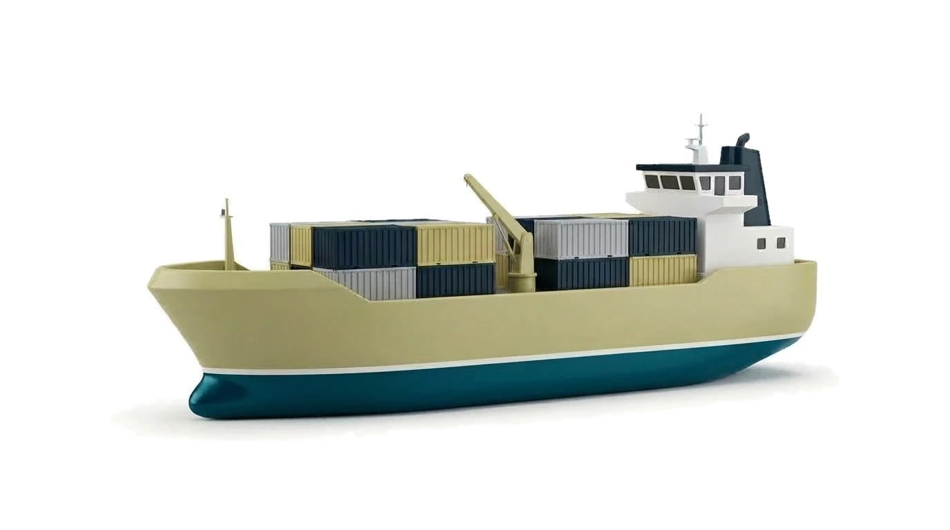 Regional feeder vessel with deck crane